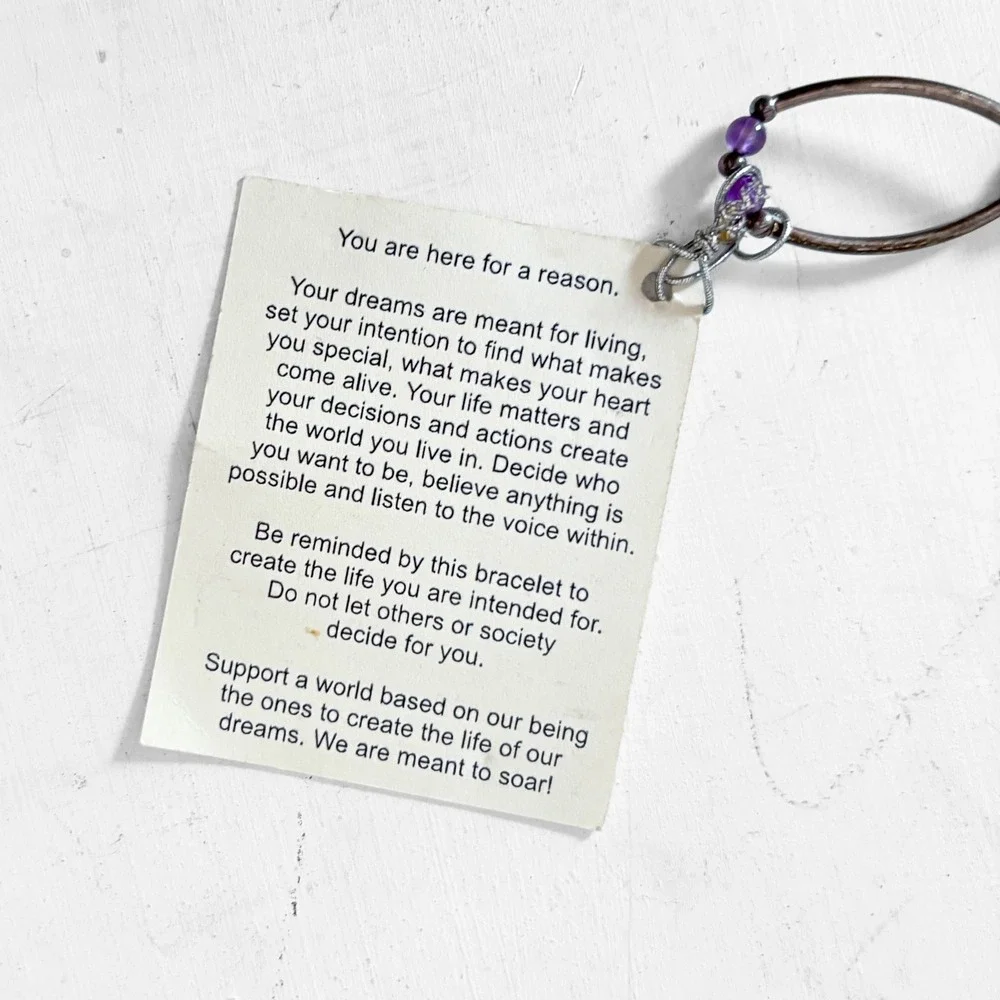 Made As Intended Amethyst Sterling Silver I Am Intention Bracelet Purple Stretch